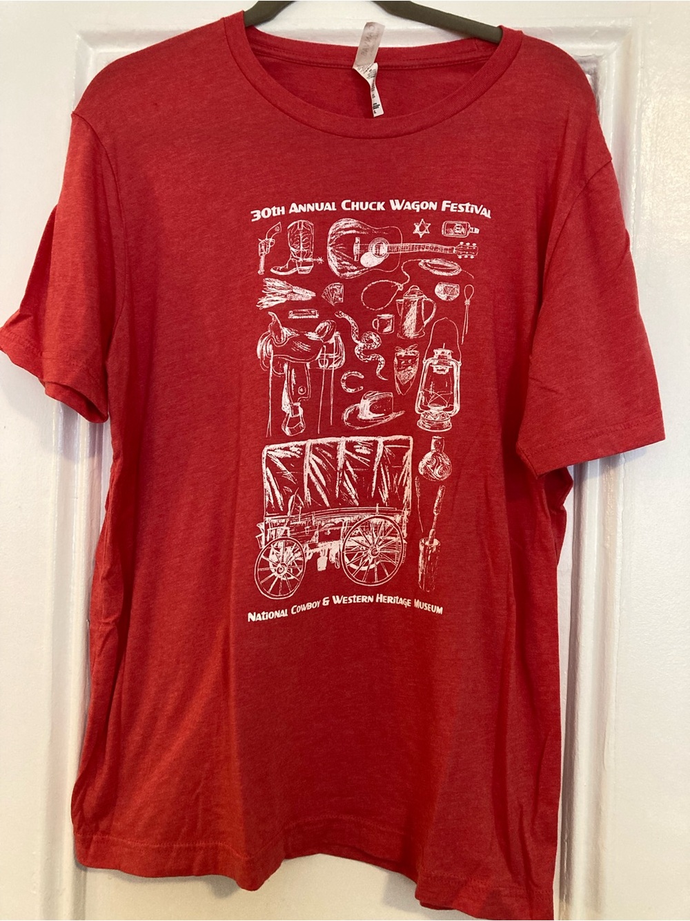 Cowboy Hall Of Fame OKC Chuck Wagon Festival 30th Anniversary Shirt - Red XL